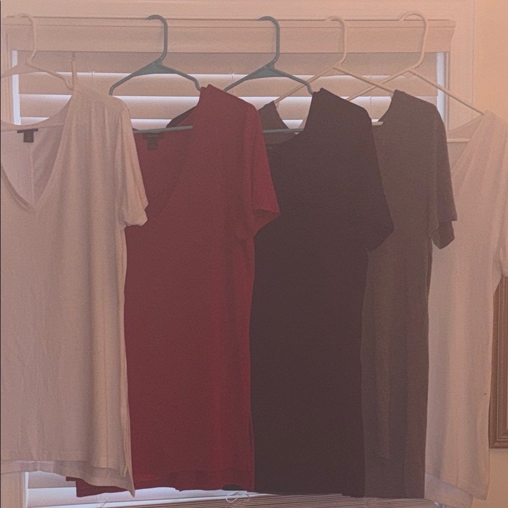 Set of V-Neck Tunic  T-Shirts in Various Colors